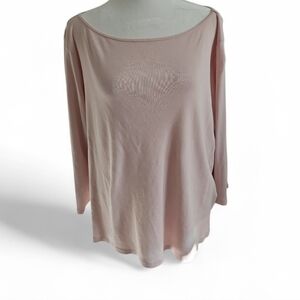 Lauren Ralph Lauren Plus Pink Basic Classic Long Sleeve Blouse 3X